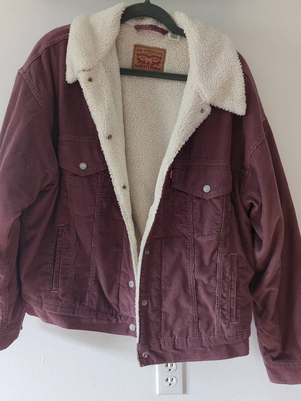 Levi's Mauve Corduroy Sherpa-Lined Trucker Jacket
